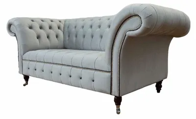 Obrázek produktu pro Čalouněný nábytek Chesterfield, dvoumístná pohovka, šedá pohovka