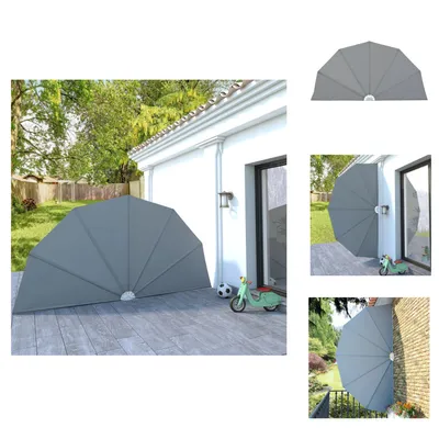Image de vidaXL Éventail latéral de terrasse pliable Gris 200 cm - Parasols et ombrelles