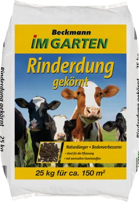 Produktbild von 25kg Beckmann Rinderdung, Rinderdung, Kuhmist, Universaldünger, Gartendünger, Gemüsedünger