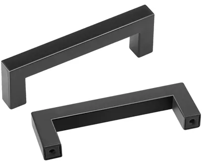 Produktbild von VEVOR 30er Pack Schrankgriffe, 3 Zoll / 76mm Abstand zwischen den Mittelpunkten, schlanke quadratische Küchenschrank-Schublade, Edelstahl moderne Küchenschranktürgriffe für Küche, Badezimmer, Bar-Hardware, matt schwarz, Einfaches Quadratrohr-a, 96 mm