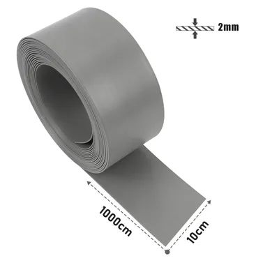 Produktbild von TolleTour Rasenkante Kies Beeteinfassung Mähkante Rasenband Beetumrandung Oberkante Gartenwegen Gartenumrandung Rasenbegrenzung Grau 1000x10cm