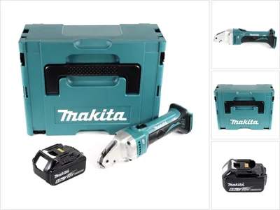 Image de Makita DJS 161 G1J Cisaille sans fil 18 V 1,6 mm + 1x Batterie 6,0 Ah + Makpac - sans chargeur