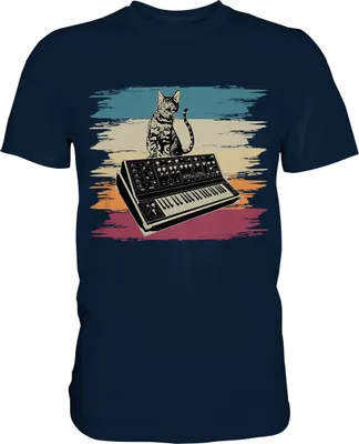 Produktbild von Modular Synthesizer Elektronische Musik Analog Cat T-Shirt – Navy / 4XL