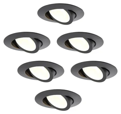 Image de Ledvion lot de 6 spot LED noir CCT dimmable 5W IP65