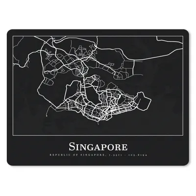 Produktbild von MuchoWow® Mauspad Mousepad Singapur - Karte - Stadtplan 23x19 cm - Mousepads - Maus Mat - Pad - Mausunterlage - Schreibtischunterlage - Mauspad