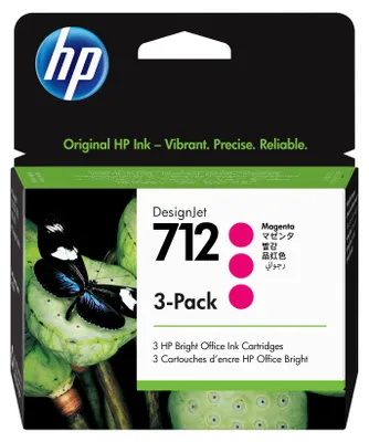 Produktbild von HP 712 Druckerpatronen 3er-Pack Magenta DesignJet 29 ml (3ED78A)