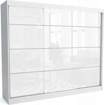 Produktbild von Moderner Schiebetürenschranke BELI 250 cm Hochglanzplatte (WEISS)