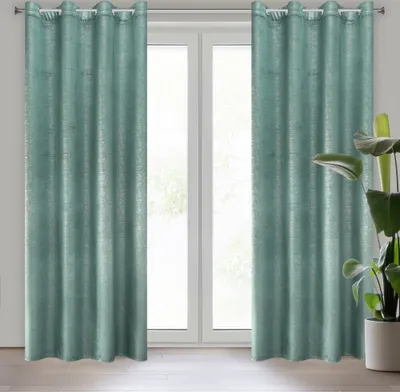 Produktbild von Vorhang MABEL türkis 140x250 cm  Ösen Ösenvorhang