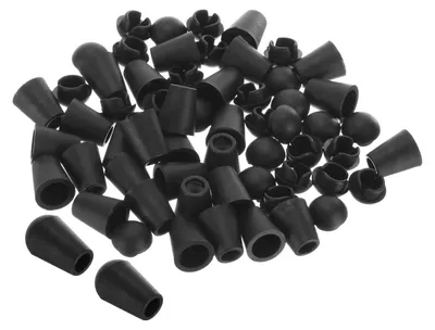 Kordelstopper, 30 Stück, schwarz, Kunststoff, 5 mm Lochdurchmesser