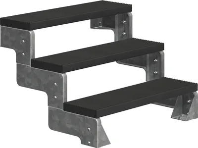 Produktbild von Dolle Außentreppe Gardentop 54-66cm Geschosshöhe mit Trimax anthrazit 100cm breit ohne Geländer