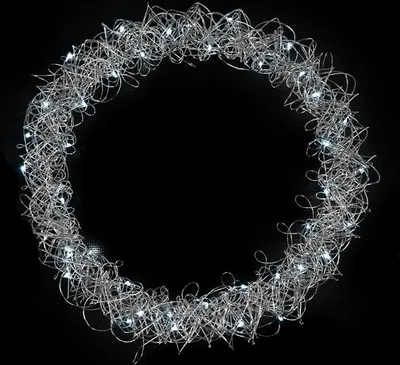 Produktbild von LEX Metallkranz feinmaschig 40 LED, Ø 30cm kaltweiß Timer, transp. Kabel LK062IT