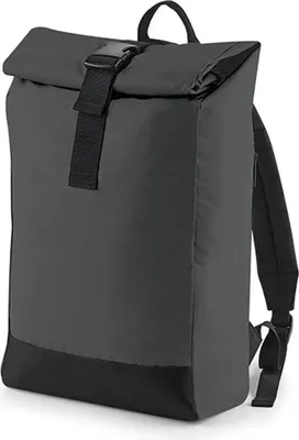 Immagine prodotto di BagBase BG138 | Zaino Roll-Top riflettente 26 x 43 x 13 cm - Colore: Nero Riflettente - Dimensioni: 26 x 43 x 13 cm