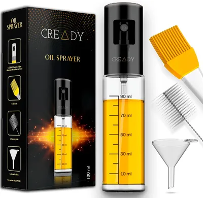 Immagine prodotto di Flacone spray per olio da 100 ml | Dispenser per olio | Spruzzatore multifunzione per olio, ideale per la cucina