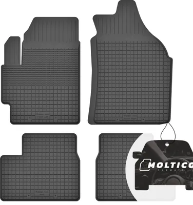 Image de Tapis en caoutchouc avec bordure Tapis de voiture en caoutchouc Tapis de voiture ajusté 4 pièces - convient pour Fiat Sedici 2006-2013