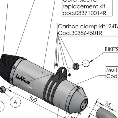 Image de Collier d'échappement LeoVince compatible avec 24TA, carbone