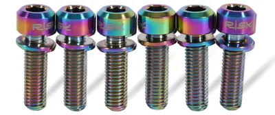 Obrázok produktu pre Držiak na bicykel – skrutky z titánovej zliatiny M5 x 18 mm – dúhový (6 kusov)