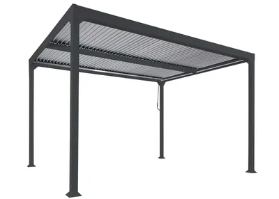 Produktbild von Alu Pergola MCW-L41, Lamellen-Pavillon Terrassenüberdachung, stabiles 8cm-Metall-Gestell 3x3m  anthrazit