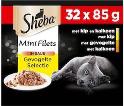 Produktbild von Mini-Filets Geflügel in Sauce Mahlzeitbeutel Multipack 32x85g Tierfutter Sheba