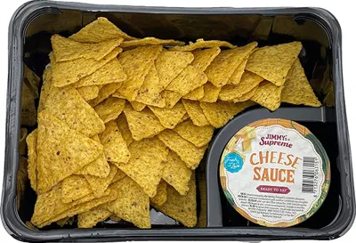 Produktbild von Supreme Cheese Nacho Set mit Dip in Snackschale Chips Tortilla 110g Nachos und 90g Dip