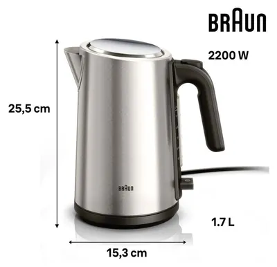 Produktbild von BRAUN Wasserkocher WK 5205 BK 1,7l Edelstahl /schwarz