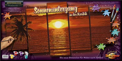 Immagine prodotto di Noris Spiele - Dipingi con i numeri - Tramonto ai Caraibi; 609450728