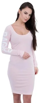Produktbild von Zerlumptes Kleid puderrosa, Universell (XS, S, M), Gesamtlänge 95 cm, Baumwolle Elasthan