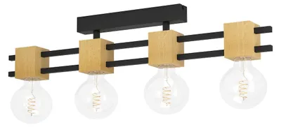 Image de EGLO Levantara, 4 ampoule(s), E27, IP20, noir, marron