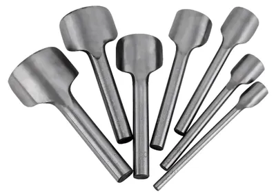 Produktbild von Leder-Handwerksschneider, 7 Stück, halbrund, DIY-Lederstanzer mit Kennzeichnung am Griffende (10–40 mm)