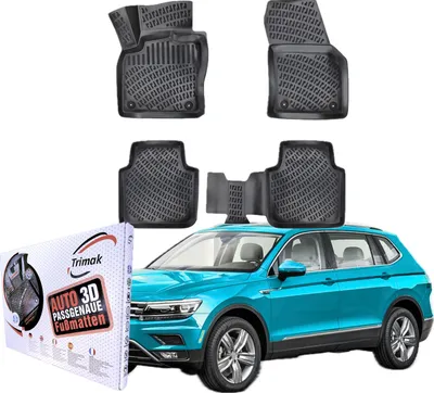Produktbild von Trimak Autofußmatten kompatibel mit VW Tiguan Allspace ab 2017 Auto Allwetter Gummimatten