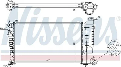 Produktbild von NISSENS 63527 Kühler Wasserkühler Motorkühler passend für PEUGEOT 405 II (4B) 405 II Break (4E)