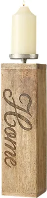 Produktbild von Kerzenleuchter, Mangoholz, Home-Schriftzug, H 38,5 cm