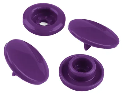 50 Set farbenfrohe Druckknöpfe rund 12mm dunkelviolett