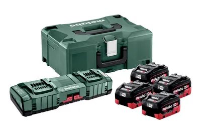 Produktbild von Akkuset Basic LiHD 4 Akkus 18V Kapazität 5.5Ah Ladegerät DUO Metaloc Metabo