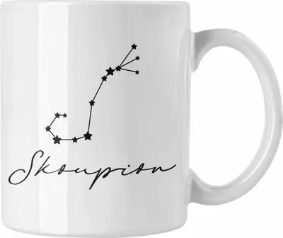 Produktbild von Trendation - Skorpion Sternzeichen Tasse Geschenk Horoskop Tierkreiszeichen (Weiß)
