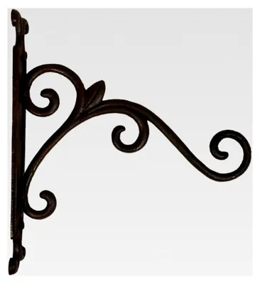 Produktbild von Wandhaken für Blumenampeln aus Gusseisen, Vintage, 31 cm