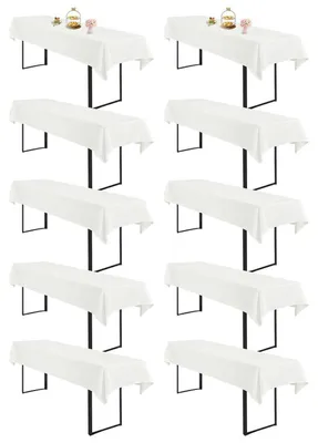 Productafbeelding van Biertafelhoezen, set van 10, ivoorwit, 260x110 cm, rechthoekig, wasbaar, polyester, geschikt voor biertafels