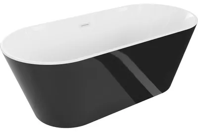 Obrázek produktu pro Mexen Flavia volně stojící vana 170 x 75 cm, bílá/černá, bílý přepad - 54031708075-20