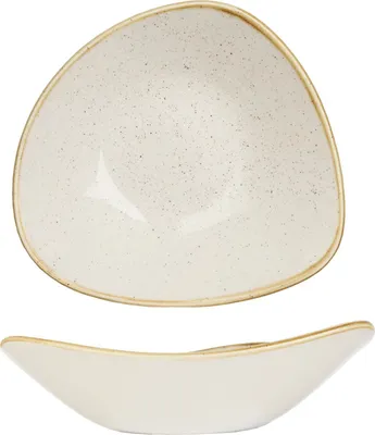 Produktbild von CHURCHILL Stonecast Barley White Teller tief, triangle, ø: 185 mm