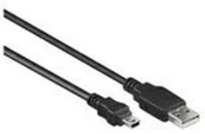 Obrázek produktu pro Mini USB kabel se pozlacenými konektory, 0,5 metru, černý