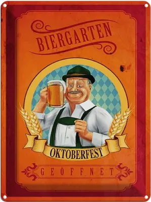 Produktbild von vianmo Blechschild 40x30 cm Biergarten geöffnet   Feiern Party