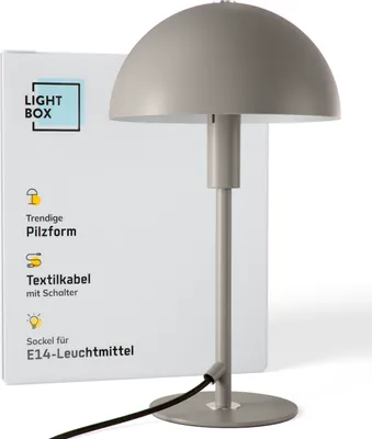 Produktbild von Pilz-Tischleuchte, 36 cm Höhe, E14, Metall, taupe/silberfarben