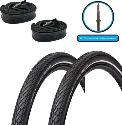 Produktbild von 2xSchwalbe Green Marathon SET 28x1,50 Zoll 40-622 700x38c inkl. 2x FV Schlauch