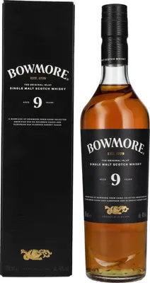 Produktbild von Bowmore 9 Years Old Islay Single Malt Scotch Whisky 2025 40% Vol. 0,7l in Geschenkbox