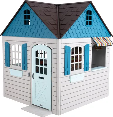Produktbild von Lifetime Kunststoff Kinder Spielhaus Flipper Lichtgrau/Blau 186x186x215 cm