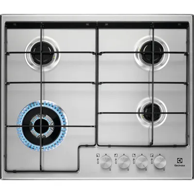 Produktbild von Electrolux EGS6434X, Edelstahl, Integriert, 60 cm, Gaskochfeld, Edelstahl, 4 Zone(n)