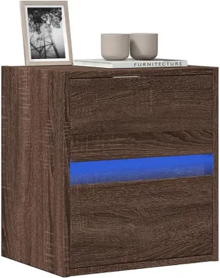 Produktbild von TV-Wandschrank mit LED-Beleuchtung TV Schrank Sideboard TV Fernsehschrank Wohnwand Eichen-Optik 41x31x45 cm - 852283