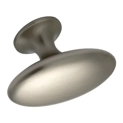 Produktbild von Furnipart Möbelknopf Simple Breite 60mm - ovaler Möbelknauf, Zinkdruckguss Edelstahl Effekt