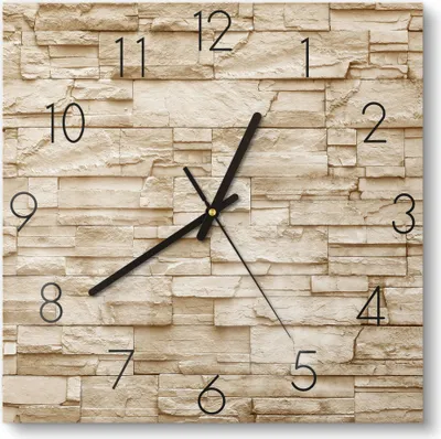 Produktbild von DEQORI Glasuhr 30x30 cm Zahlen 'Raue Schieferwand' Wanduhr Glas Uhr Design leise