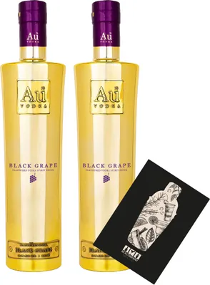 Produktbild von Au Vodka 2er Set Black Grape 0,7L (35,2% Vol) 2x aromatisierte Wodka Spirituose schwarze Traube- [Enthält Sulfite]