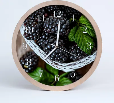Produktbild von Holzuhr 20fi cm wanduhr - Brombeeren Obst